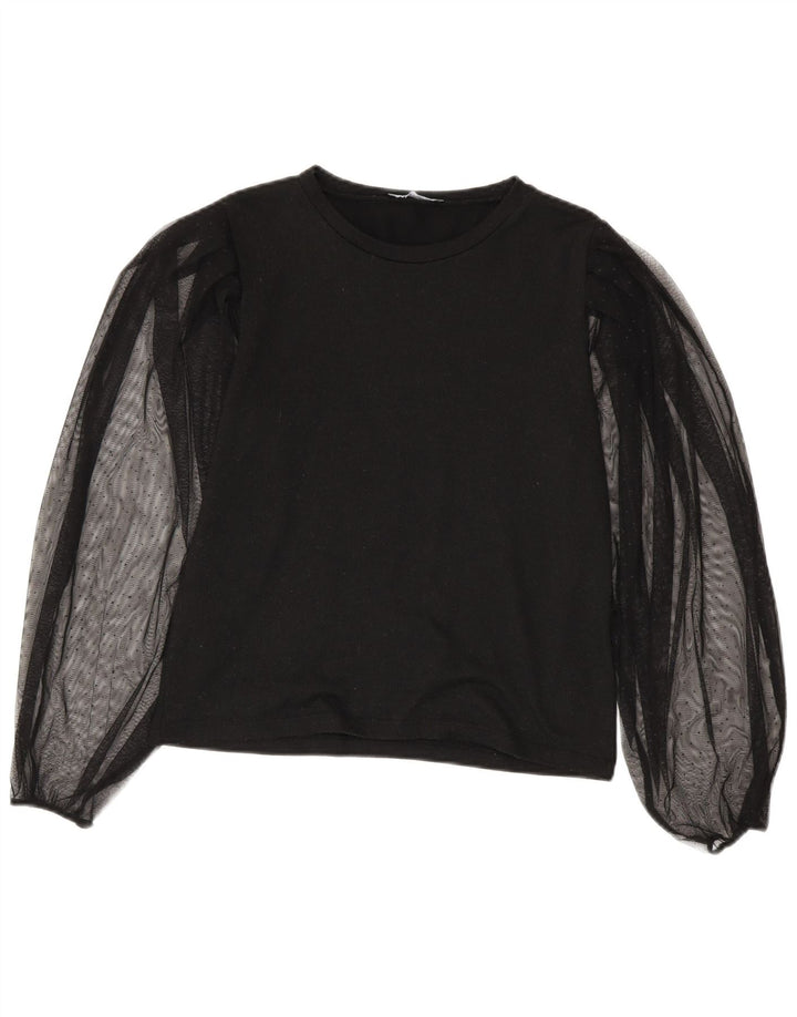 Zara Chemisier à manches longues pour femme UK 10 Petit Noir