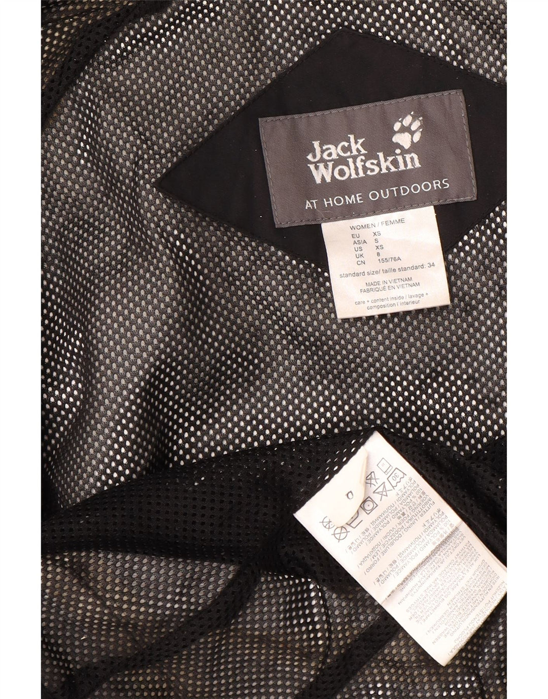 Jack Wolfskin Veste de pluie à capuche pour femme UK 8 Small Noir Polyamide