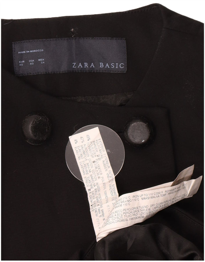 Zara Manteau croisé pour femme UK 6 XS Noir Polyester
