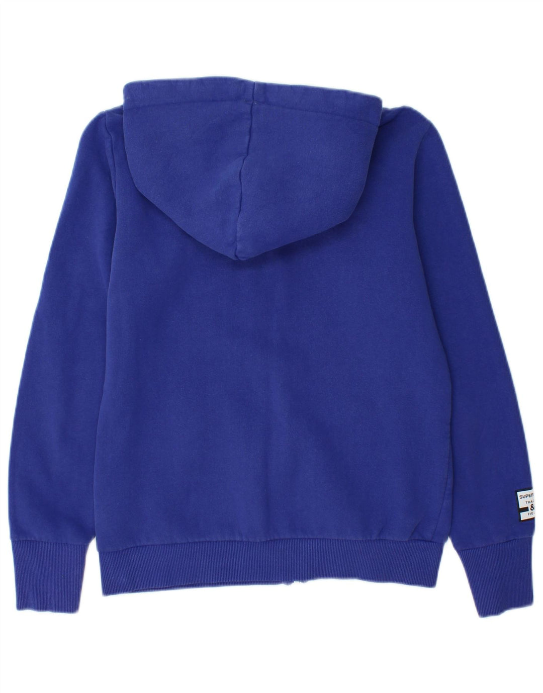 Superdry Pull à capuche zippé graphique pour femme UK 12 Bleu moyen Coton