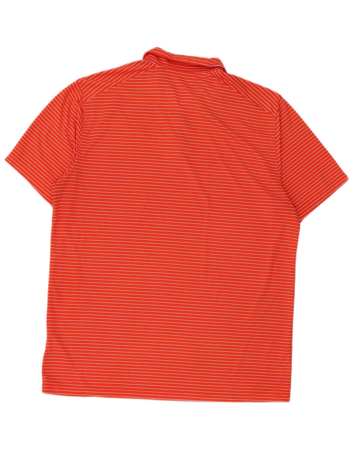 Nike Polo Dri Fit pour homme en polyester à fines rayures orange
