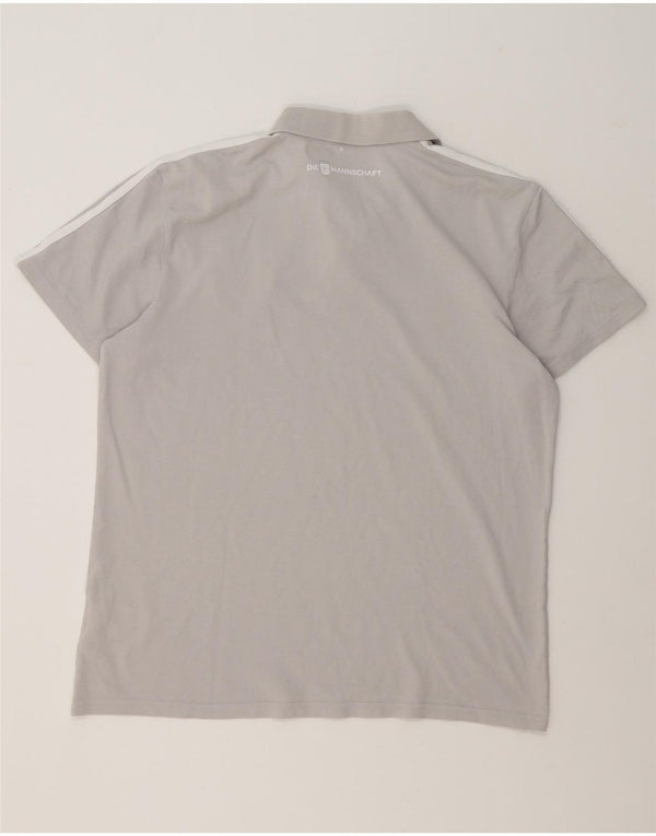 Adidas Mens Deutscher Fussball Bund Polo Shirt XL Grey Cotton