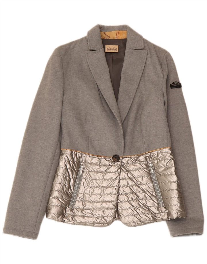 ALVIERO MARTINI Veste Blazer Rembourrée Femme IT 38 XS Gris Colorblock