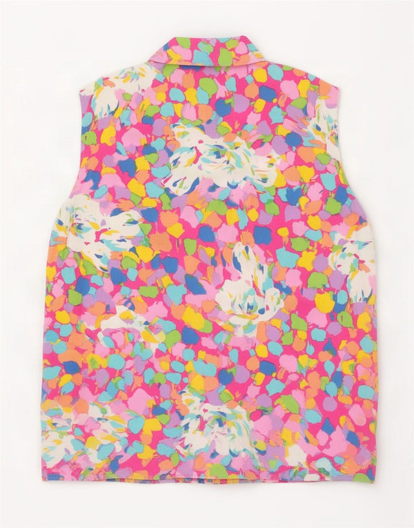Benetton Chemisier à motif abstrait pour femme UK 10 Small Multicolore