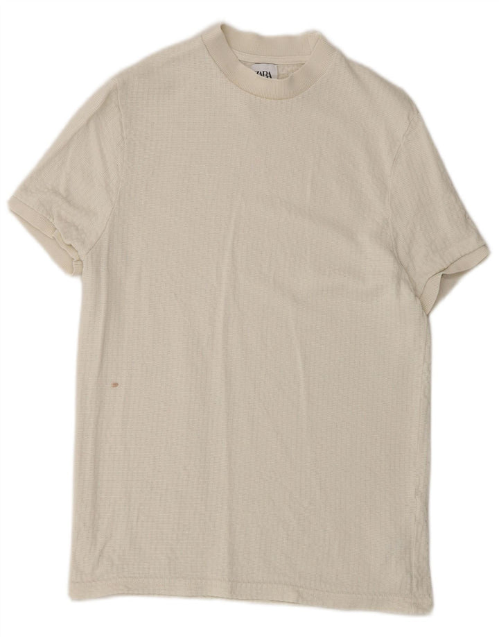 Zara T-Shirt Homme Haut Petit Blanc Lyocell