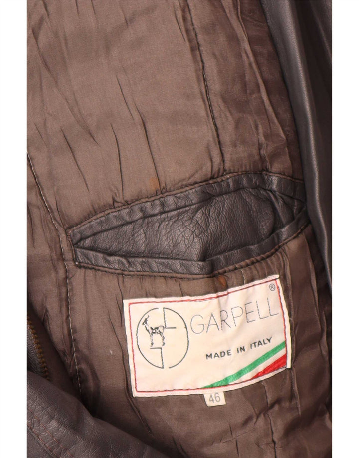 Manteau en cuir homme vintage IT 46 petit gris