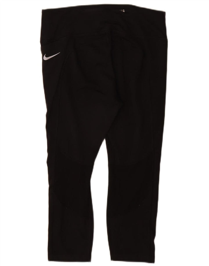 NIKE Legging Capri Dri Fit pour femme UK 14 Large Noir Polyester