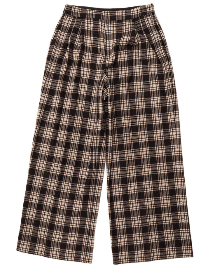 Massimo Dutti Pantalon décontracté pour femme EU 42 Large W32 L30 Noir à carreaux