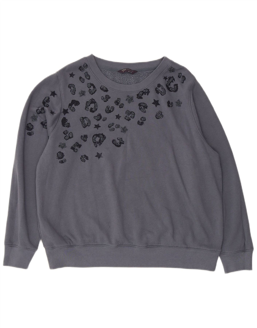 Marks & Spencer Sweat-shirt à motif abstrait pour femme UK 18 XL Gris