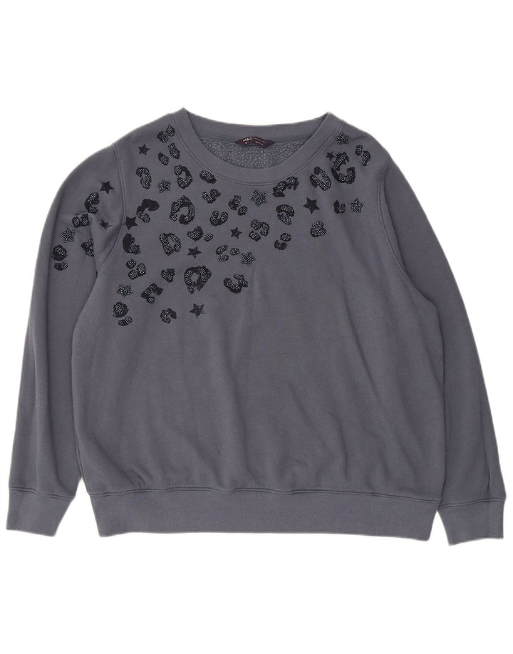 Marks & Spencer Sweat-shirt à motif abstrait pour femme UK 18 XL Gris