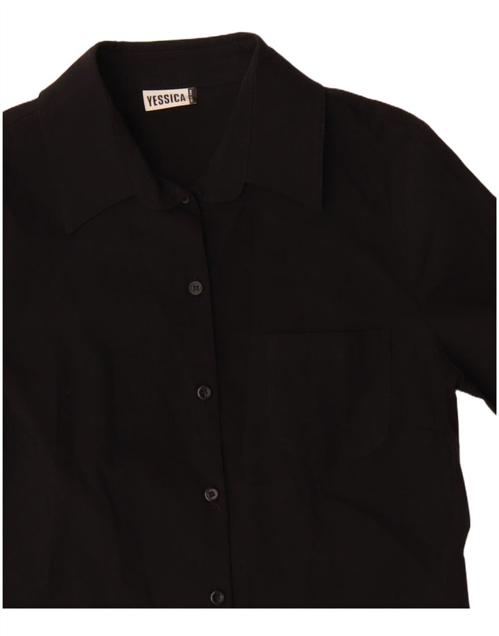 YESSICA Chemisier à manches 3/4 pour femme EU 38 Viscose noir moyen