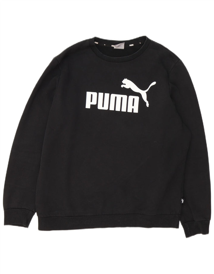 Puma Sweat-shirt graphique pour homme en coton noir Taille L