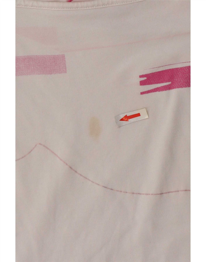 Puma T-shirt pour femme en coton géométrique blanc moyen UK 12