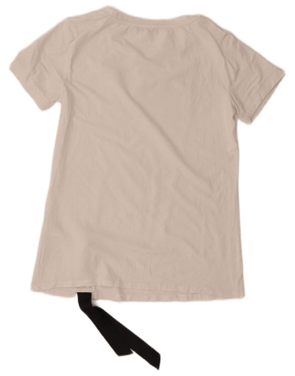 Liu Jo T-shirt graphique pour femme UK 10 Small Blanc Coton
