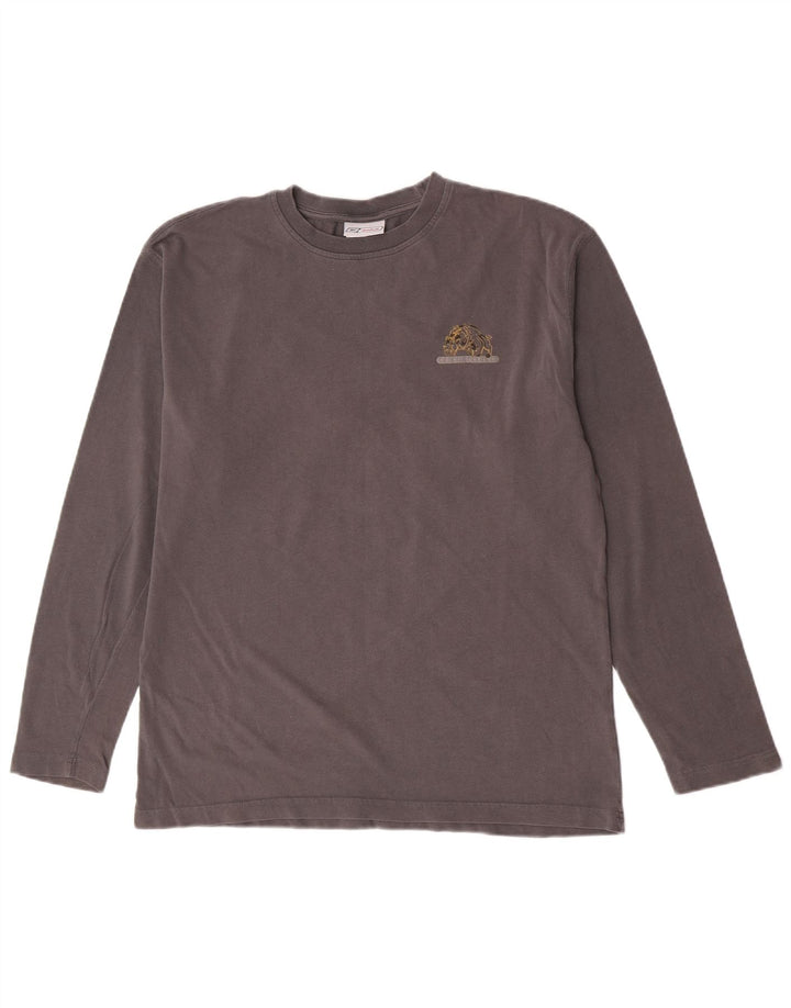 Reebok Haut Graphique à Manches Longues Homme Gris Moyen Coton