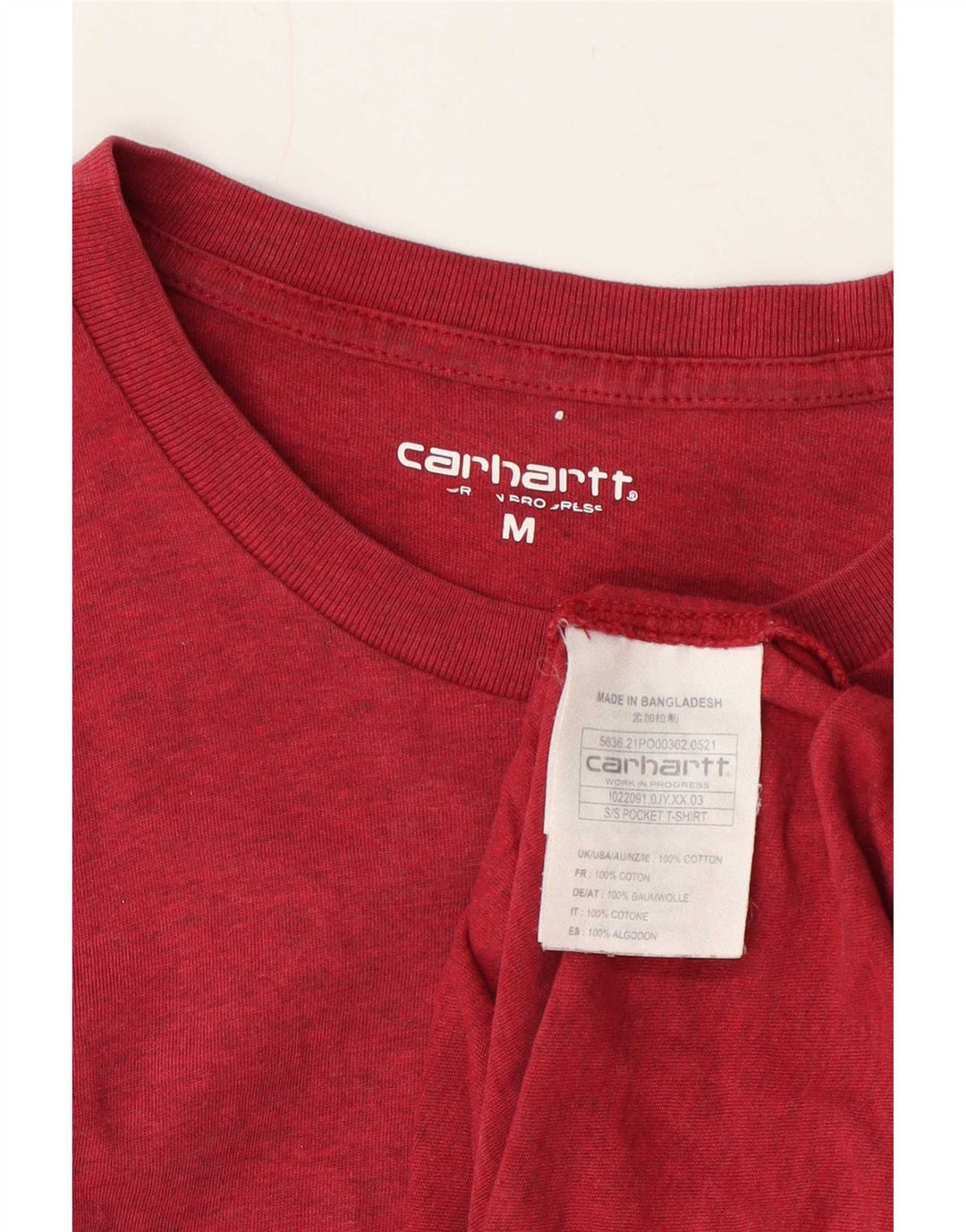 Carhartt T-Shirt Homme Rouge Moyen Moucheté Coton