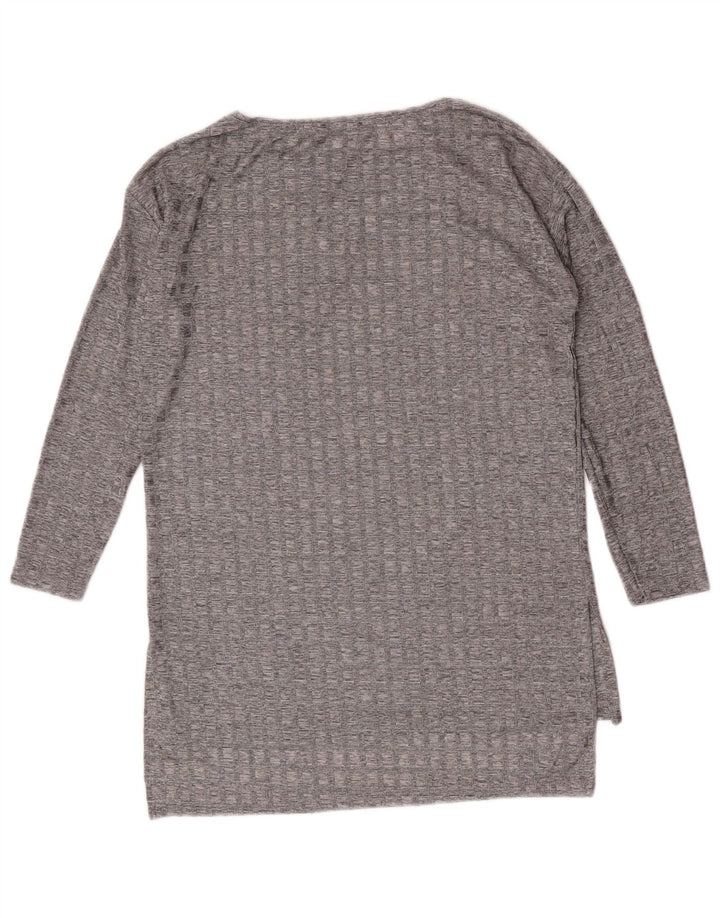 Zara Femme Top Manches Longues UK 12 Gris Moyen