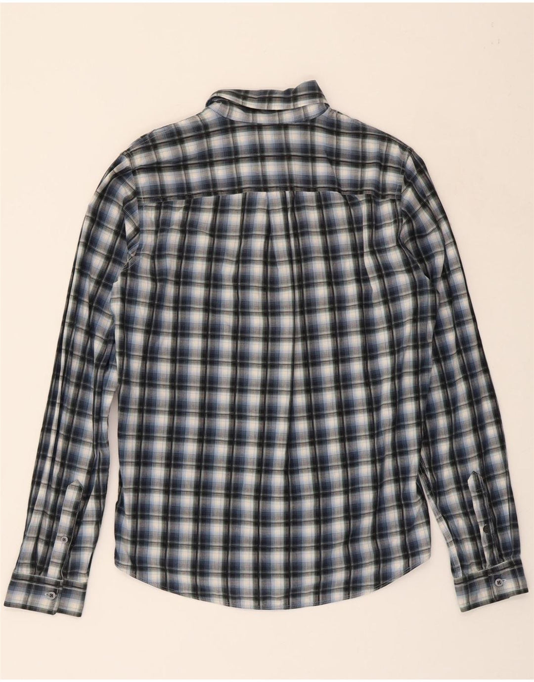 CALVIN KLEIN JEANS Mens Regular Fit Flannel Shirt Medium Navy Blue Check Vintage Calvin Klein Jeans and Second-Hand Calvin Klein Jeans from Messina Hembry 