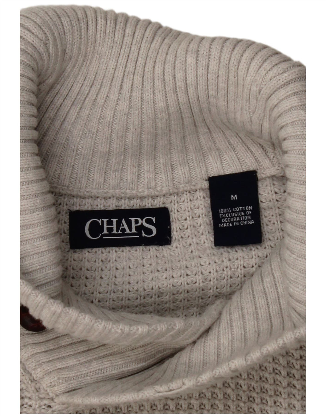 CHAPS Pull ample à col châle pour homme Gris moyen en coton