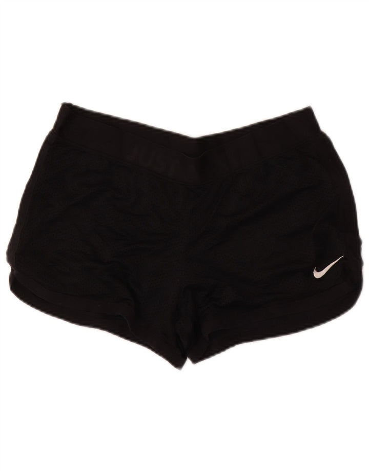 NIKE Short de sport Dri Fit Graphic pour femme UK 14 Noir moyen Polyester