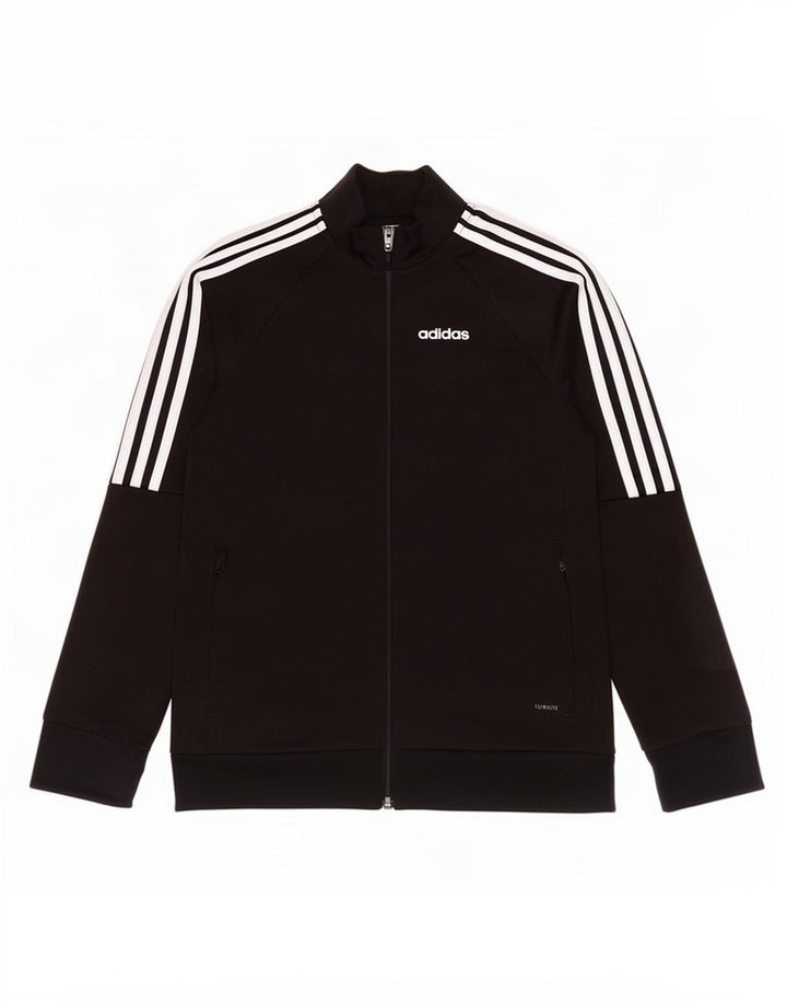Veste de survêtement Adidas Climalite Garçon 9-10 ans Noir Polyester