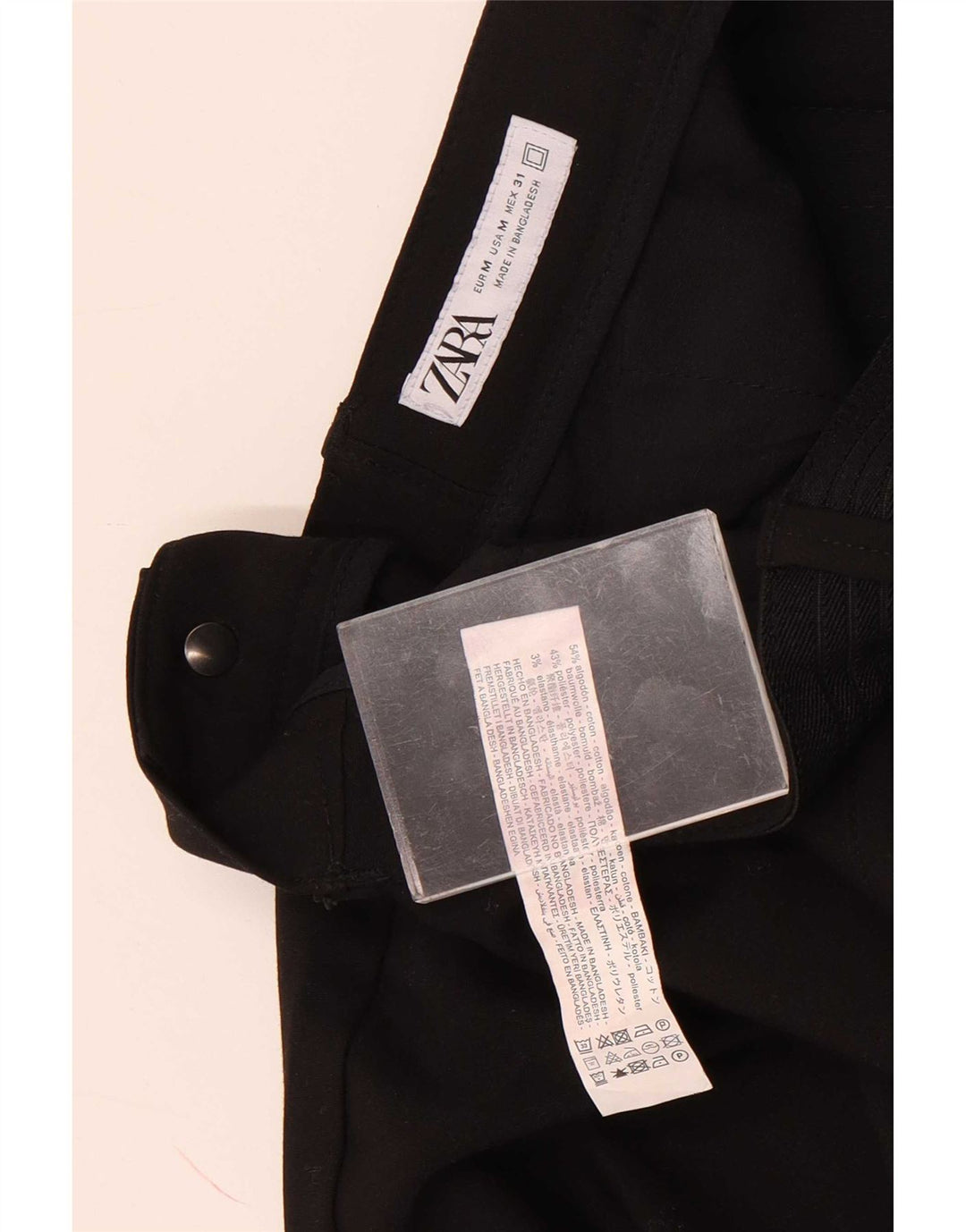 Zara Pantalon Chino Slim Homme Moyen W31 L29 Coton Noir