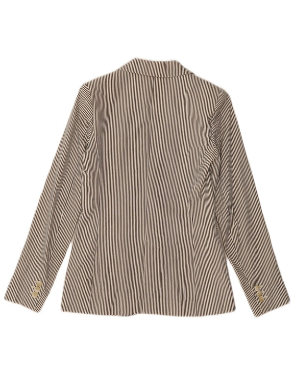 MASSIMO DUTTI Veste blazer 1 bouton pour femme EU 34 2XS Gris à fines rayures