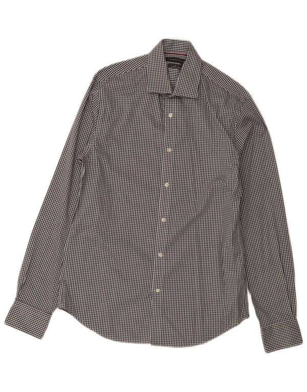 Tommy Hilfiger Chemise slim fit pour homme Taille 15 Bleu marine moyen Vichy