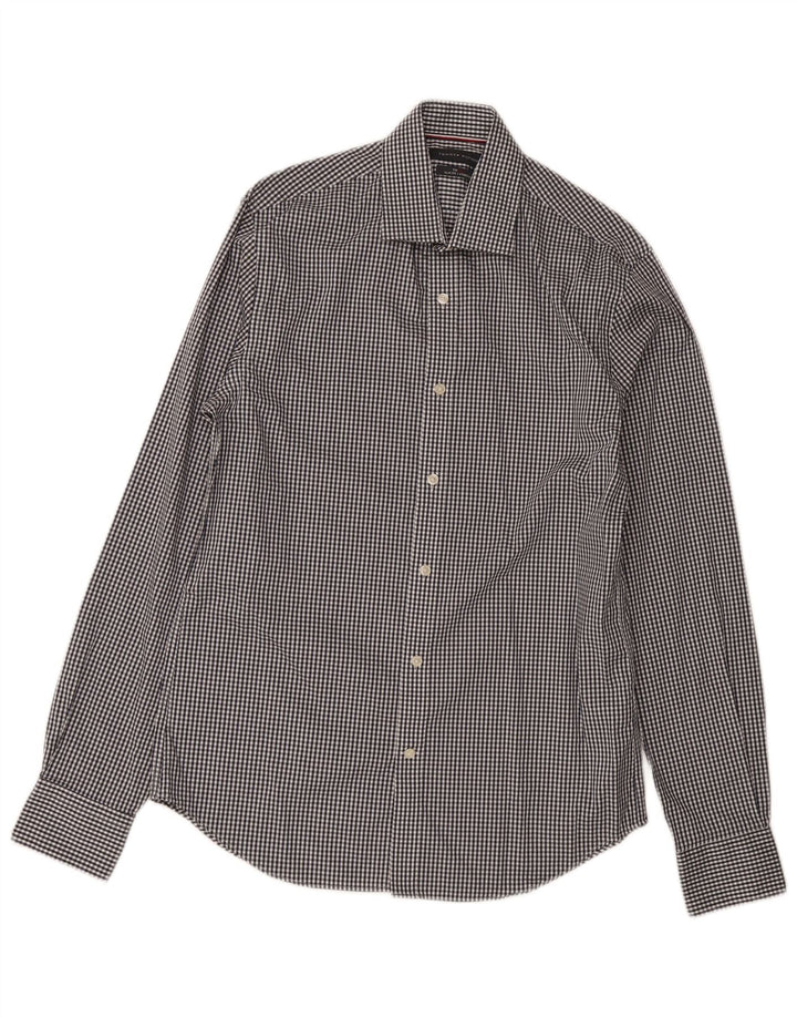 Tommy Hilfiger Chemise slim fit pour homme Taille 15 Bleu marine moyen Vichy