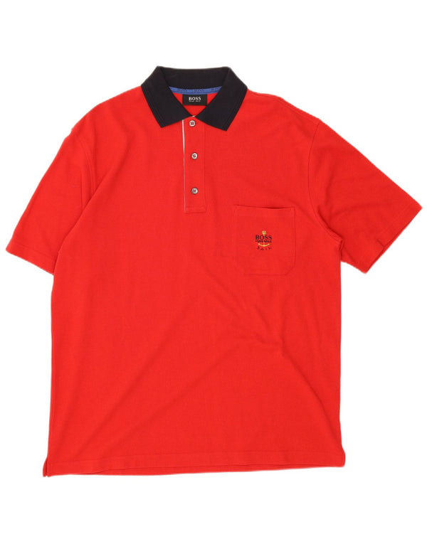 Hugo Boss Homme Polo Large Rouge Colourblock Coton