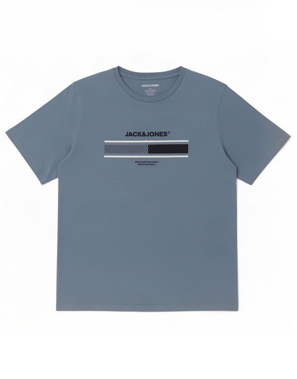 Jack & Jones T-Shirt Graphique Homme Bleu Moyen Coton