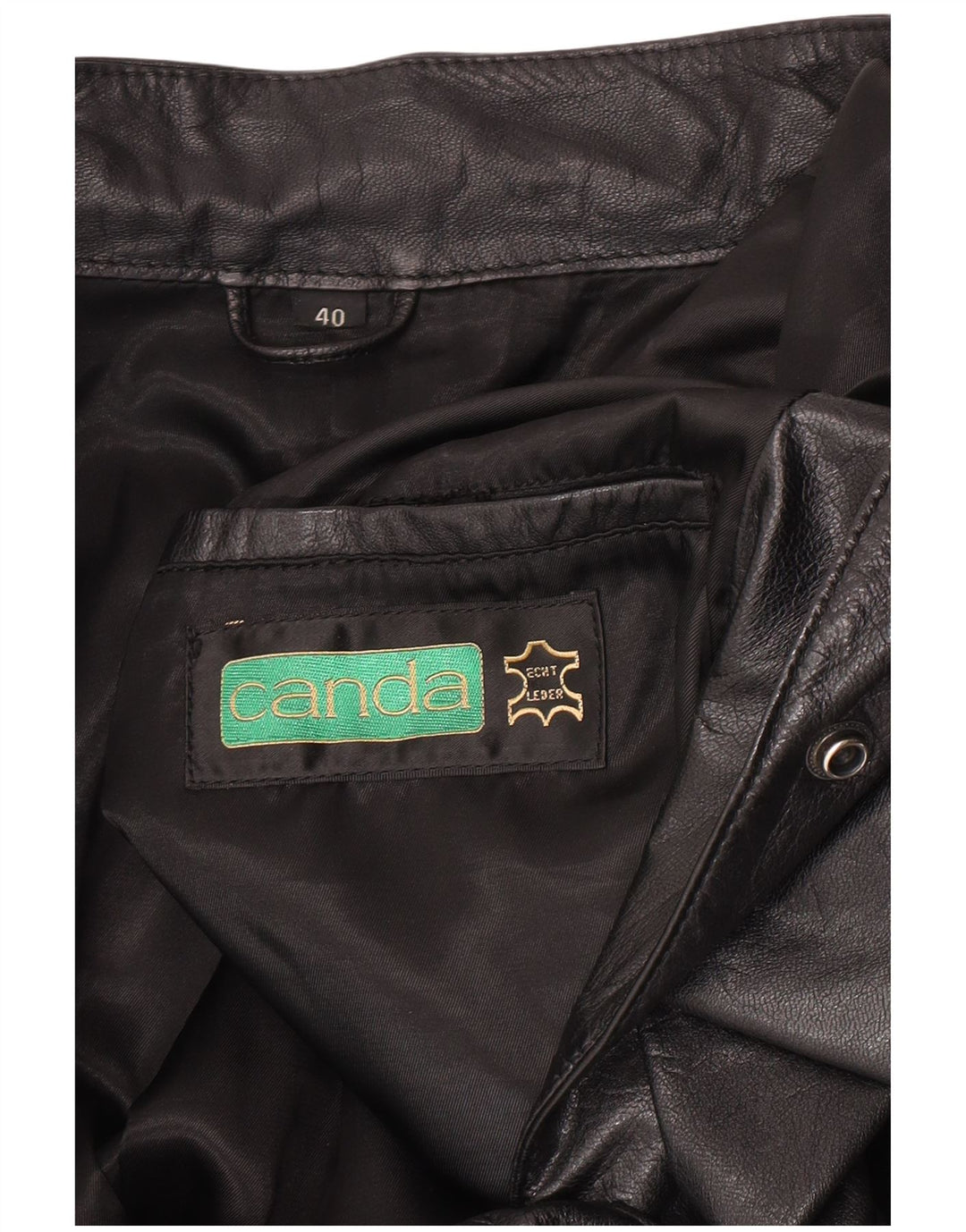 Canda Veste en cuir surdimensionnée pour femme EU 40 Cuir noir moyen