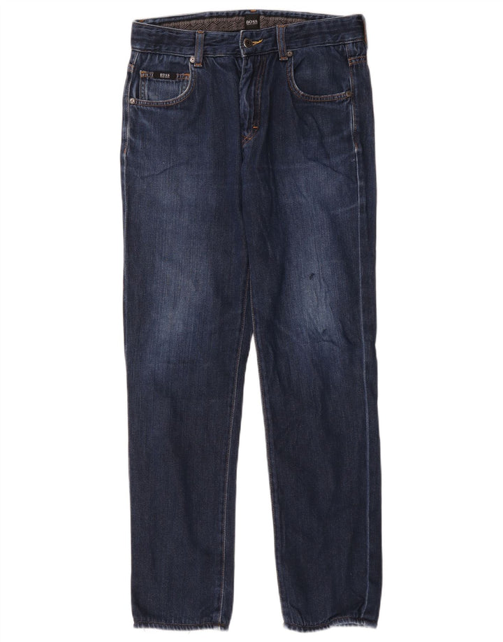 Hugo Boss Jean droit coupe droite W30 L29 bleu coton