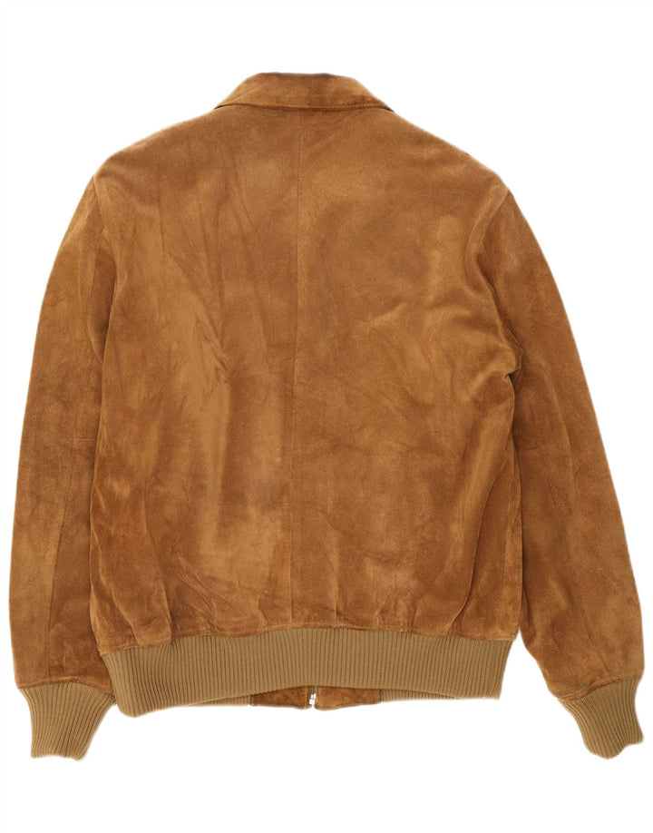 Sisley Veste bomber en daim pour homme UK 36 Small Marron
