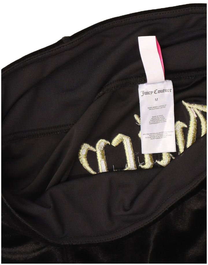 Juicy Couture Legging graphique en velours pour femme UK 12 Noir moyen Polyester