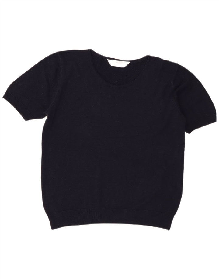 St Michael Pull ras du cou pour femme UK 16 Large Bleu marine
