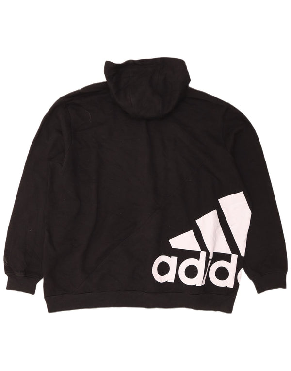 Adidas Pull à capuche graphique coupe ample pour homme XL en coton noir