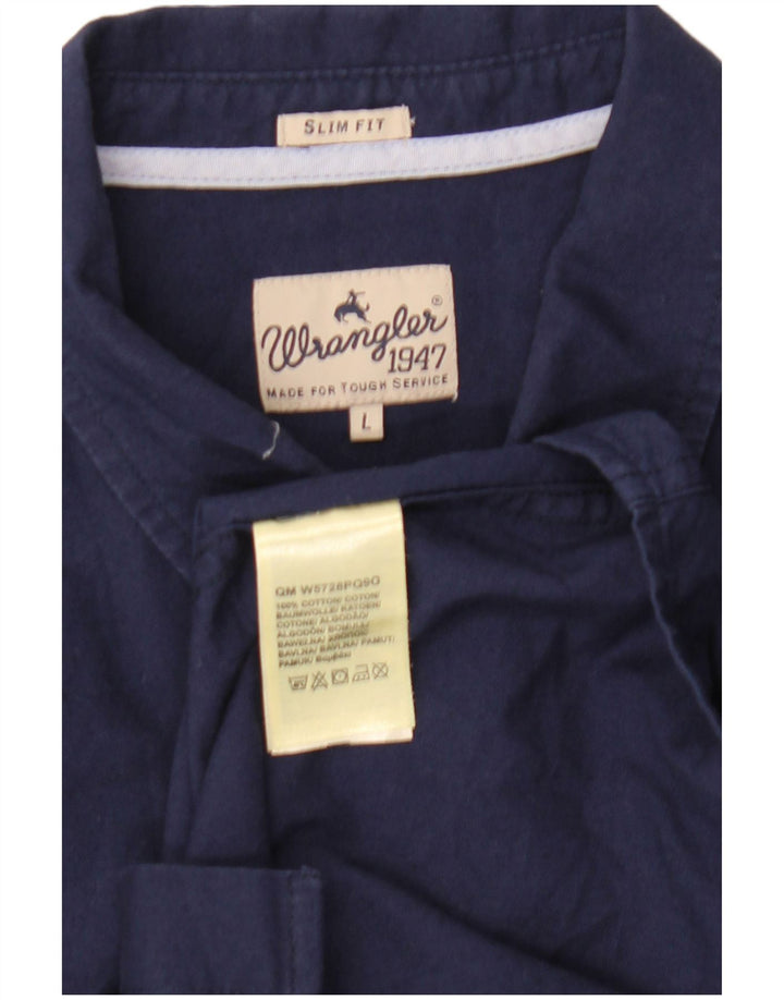 Wrangler Chemise cintrée pour homme en coton bleu marine Taille L