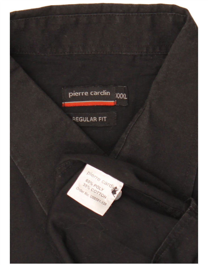 Pierre Cardin Chemise à manches courtes pour homme Coupe régulière 3XL Noir Polyester