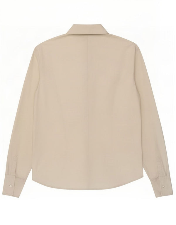 Benetton Chemise Pull Femme UK 10 Petit Blanc Coton