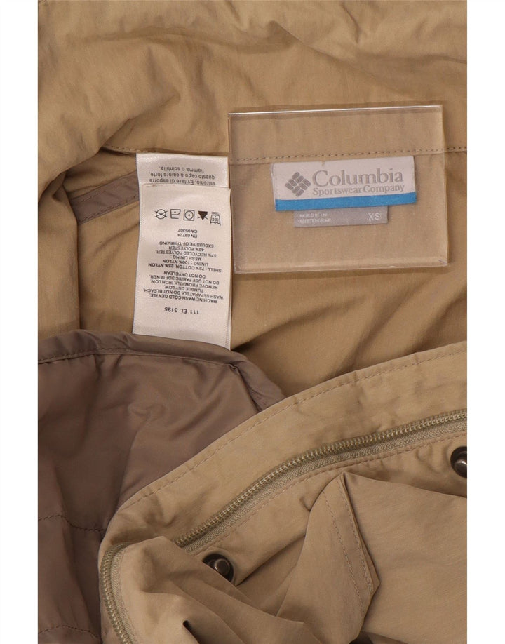 COLUMBIA Veste bomber à capuche pour femme UK 6 XS Coton beige
