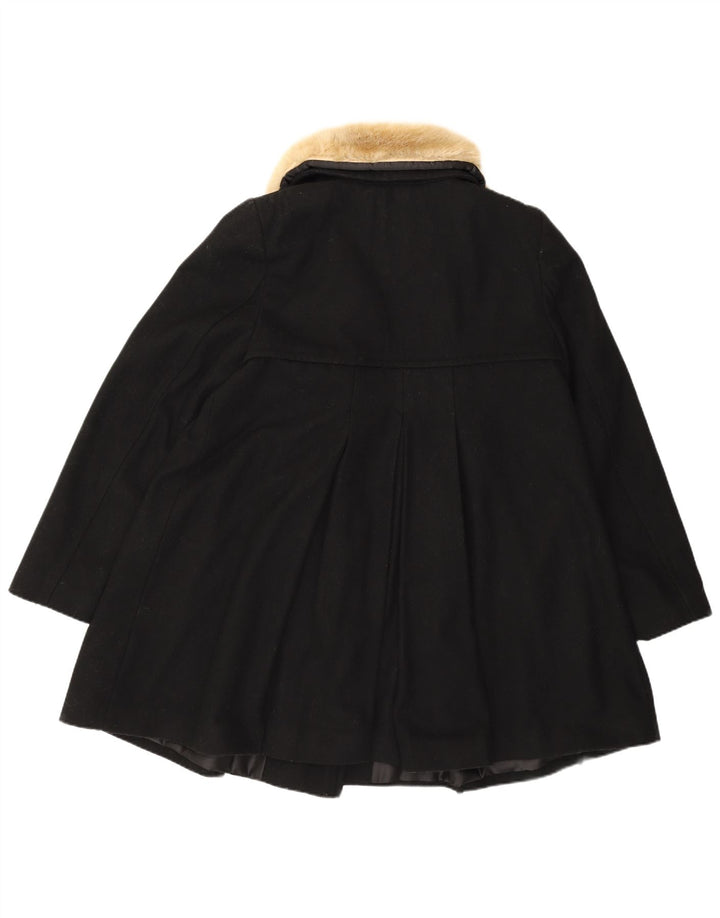 Monsoon Manteau Princesse Femme UK 12 Laine Noir Moyen