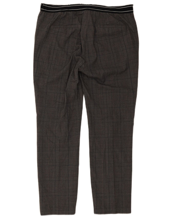 Pantalon Chino Slim Femme Zara XL W32 L27 Gris Carreaux Polyester