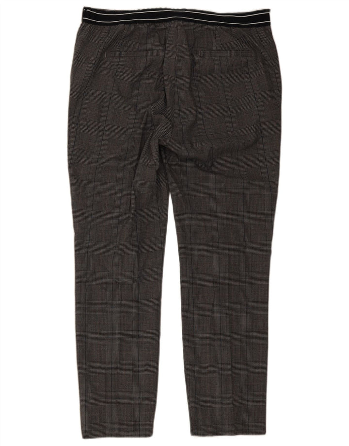 Pantalon Chino Slim Femme Zara XL W32 L27 Gris Carreaux Polyester