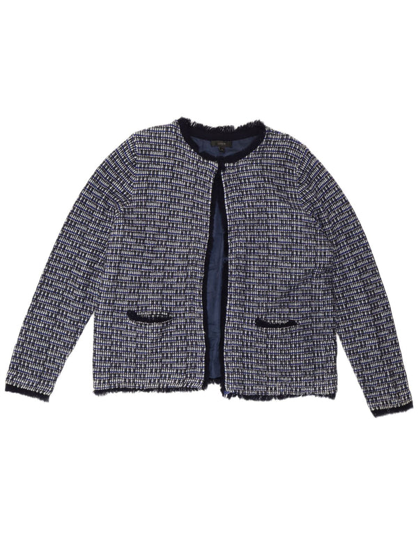 J. Crew Veste Blazer Femme UK 18 XL Laine à Carreaux Bleu