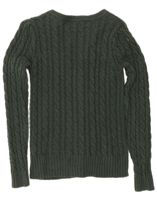 Zara Cardigan Femme Pull UK 12 Coton Vert Moyen
