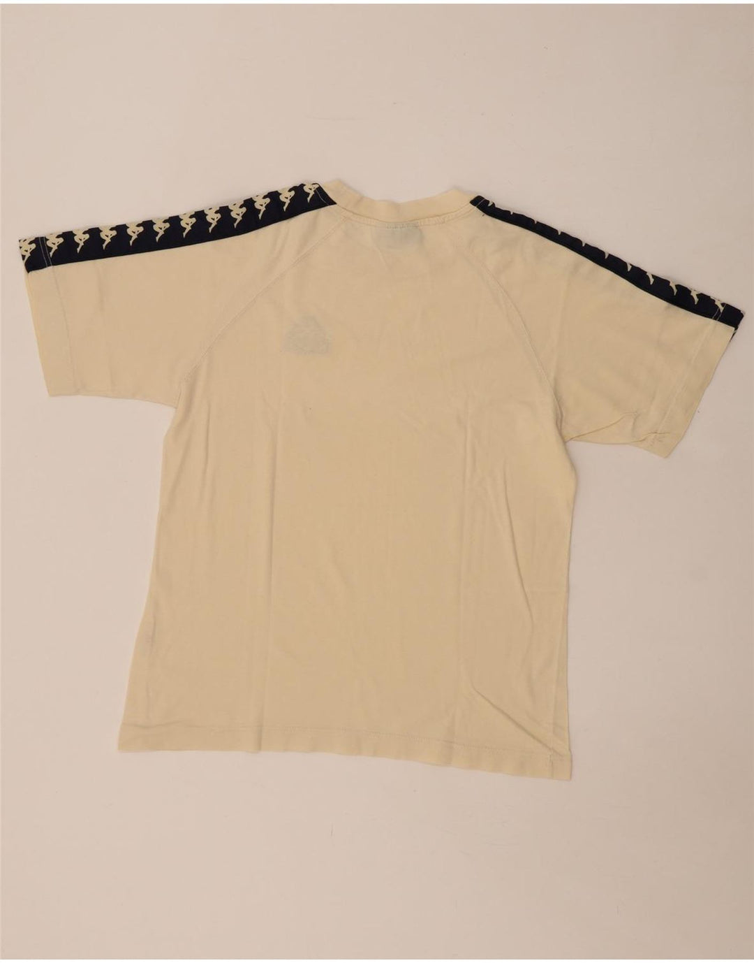 KAPPA T-Shirt Graphique Homme Petit Beige Colorblock Coton