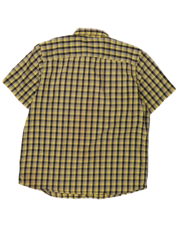 Wrangler Chemise à manches courtes pour homme Coupe régulière XL en coton vichy jaune