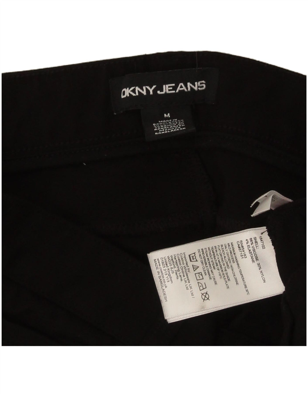 Dkny Pantalon Slim Casual Femme Moyen W30 L28 Noir Viscose