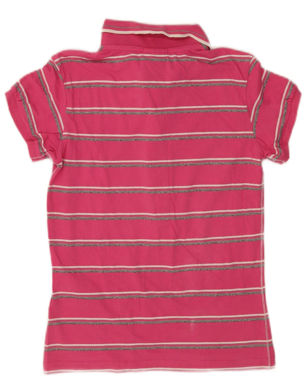 Champion Polo Heritage Fit pour femme UK 14 en coton rayé rose moyen
